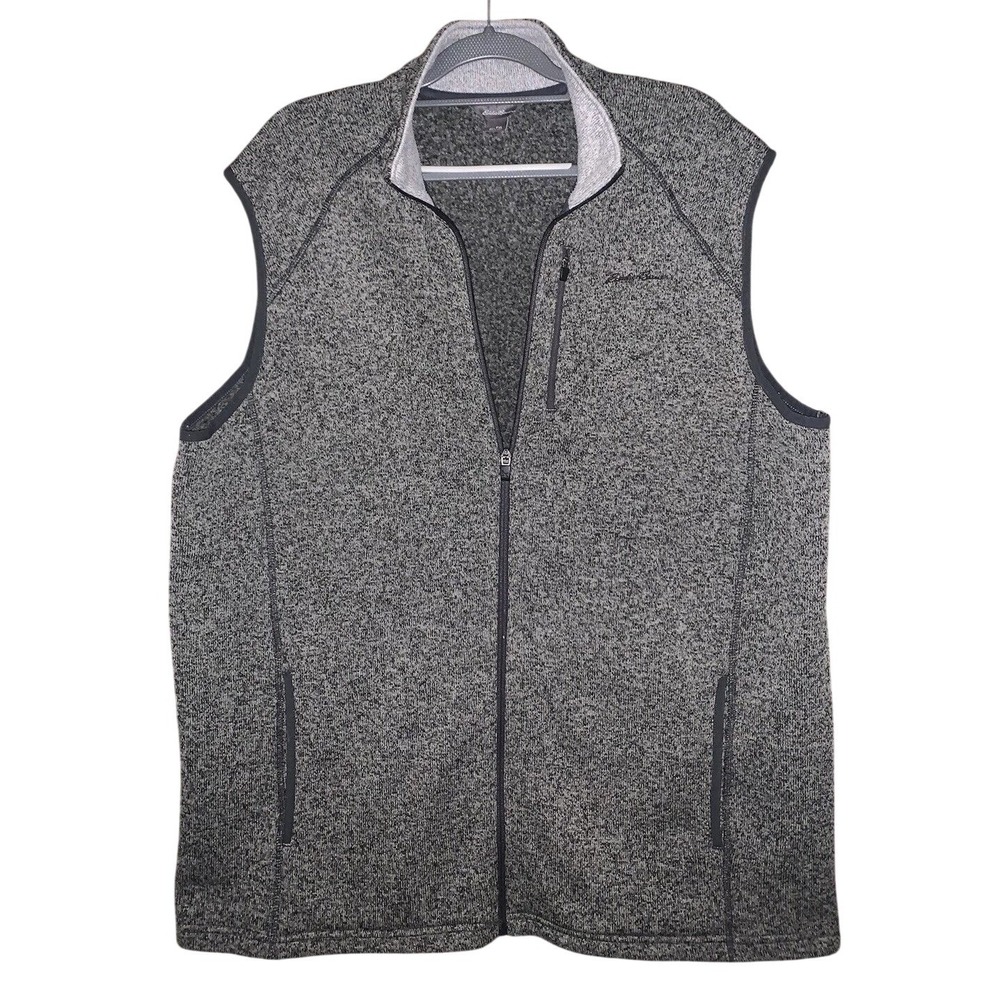 Eddie Bauer Men's Tall XL‎ $89 Heather Gray Full Zip Performance Fleece Vest